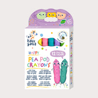 Haku Yoka Pea Pod Crayons - 12 Pastel Colours (New!)